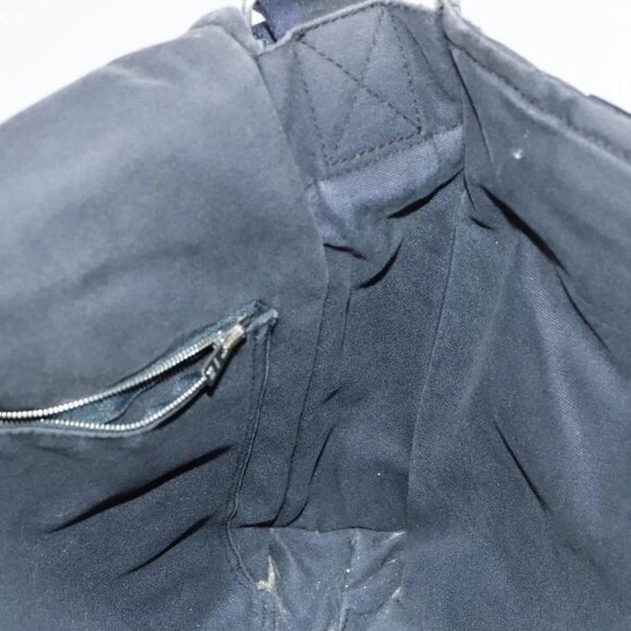 HERMES Fourre Tout Bassas MM Shoulder Bag Canvas Navy Auth bs25503 - Picture 12 of 16